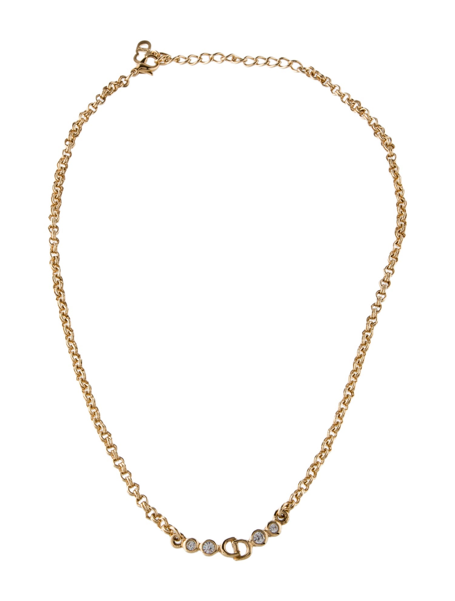 Christian Dior Vintage Crystal CD Collar Necklace