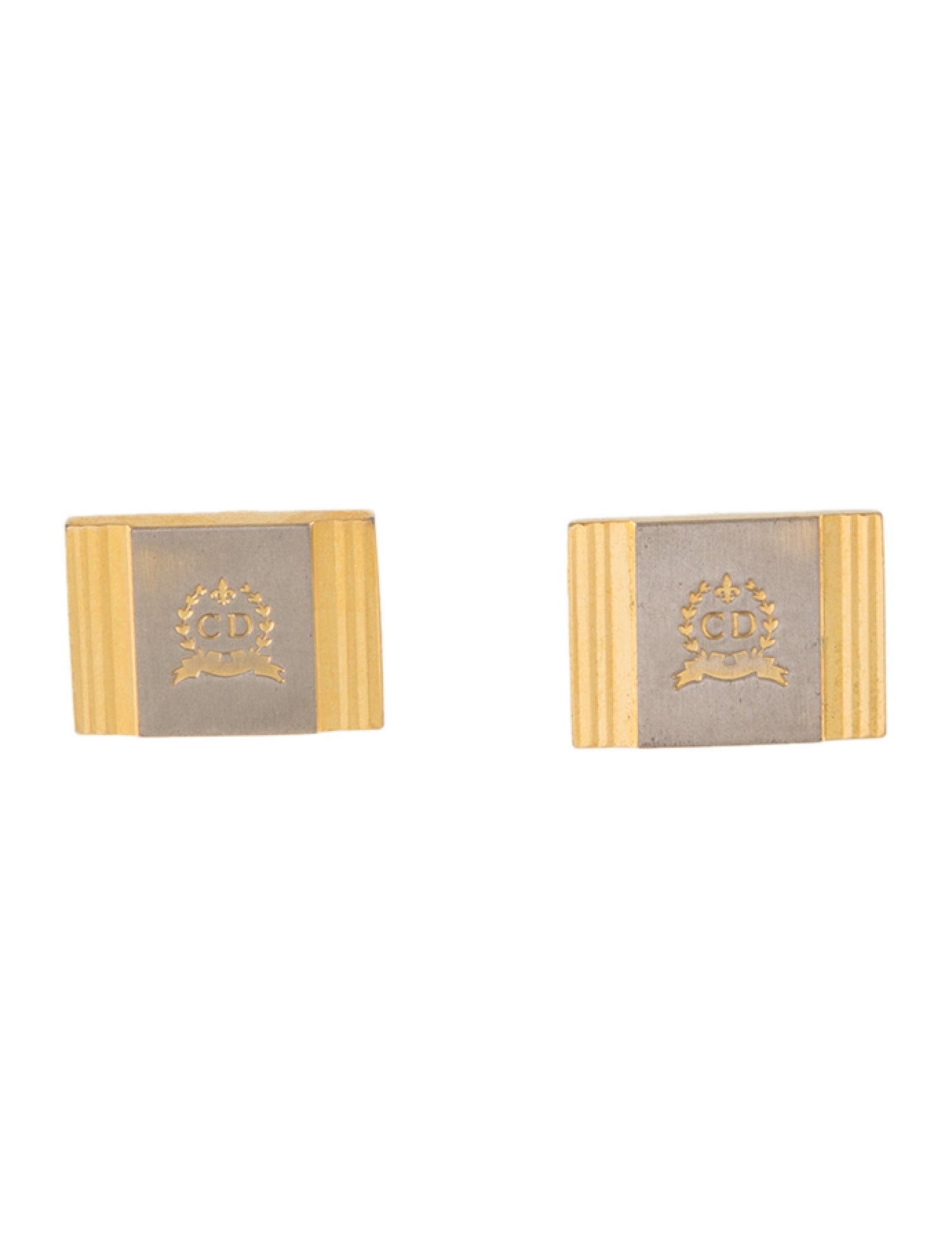 Christian Dior Vintage Two-Tone CD Cufflinks