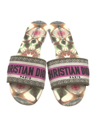 Christian Dior Canvas Printed Slides