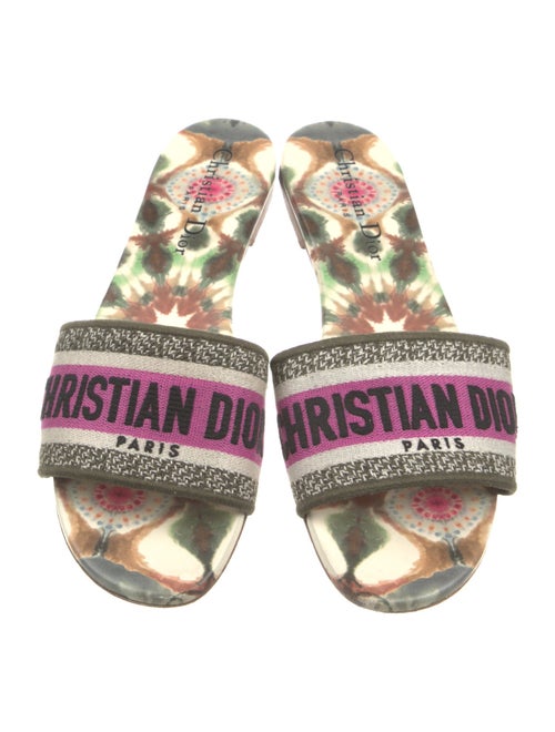 Christian Dior Canvas Printed Slides