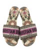 Christian Dior Printed Embroidered Accent Slides