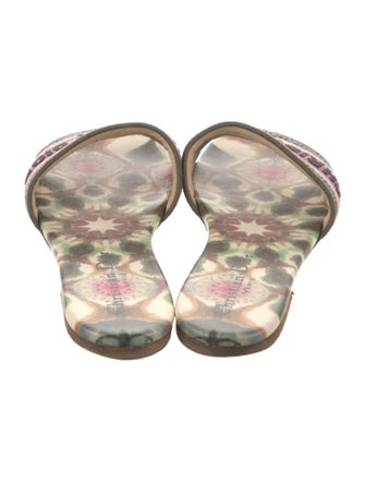 Christian Dior Printed Embroidered Accent Slides