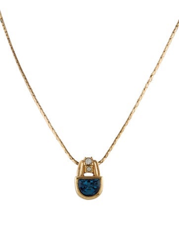 Christian Dior Pendant Necklace Vintage Crystal