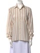 Christian Dior Striped Long Sleeve Button-Up Top