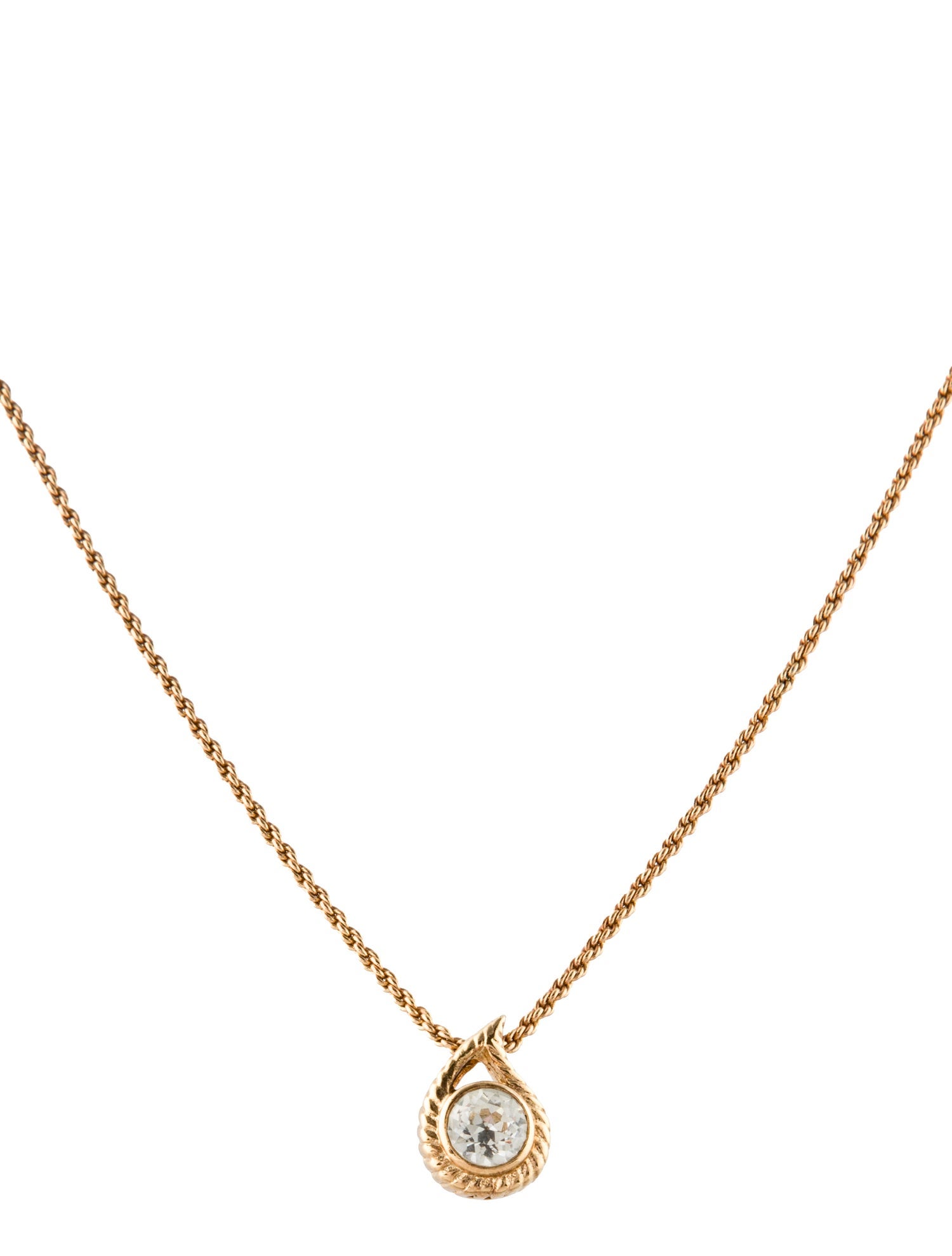 Christian Dior Vintage Crystal Pendant Necklace