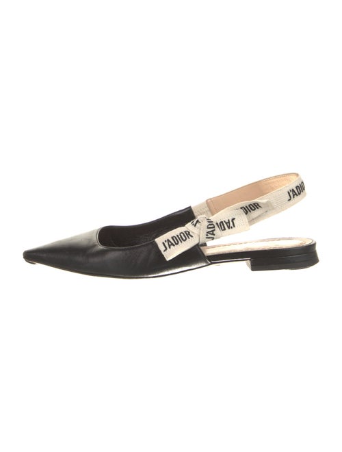 Christian Dior Leather Graphic Print Slingback Flats