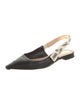 Christian Dior Leather Graphic Print Slingback Flats