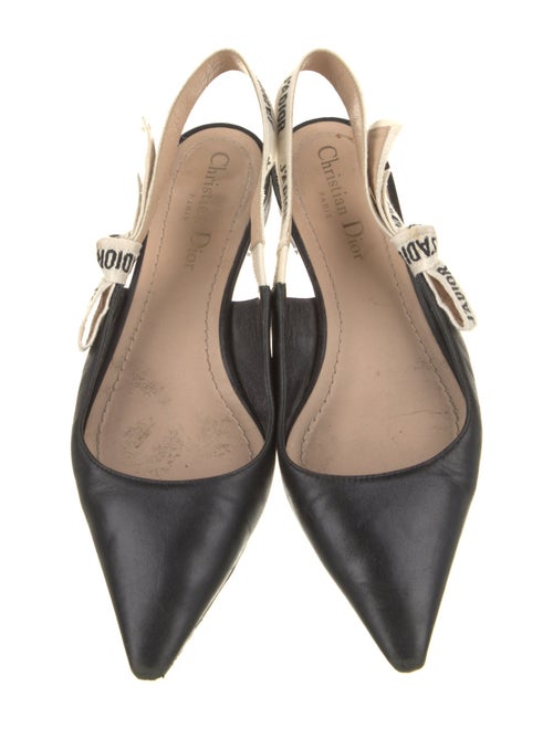 Christian Dior Leather Graphic Print Slingback Flats