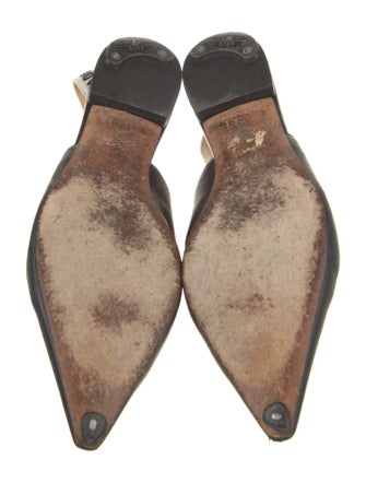 Christian Dior Leather Graphic Print Slingback Flats