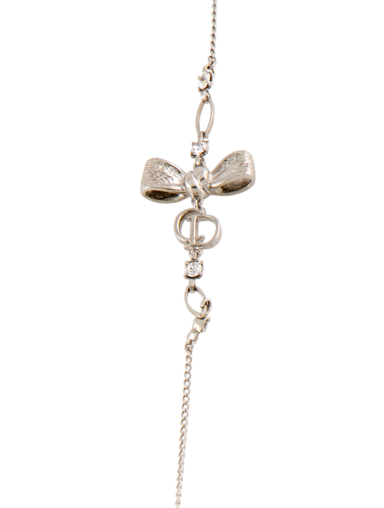 Christian Dior Crystal Bow Station Necklace
