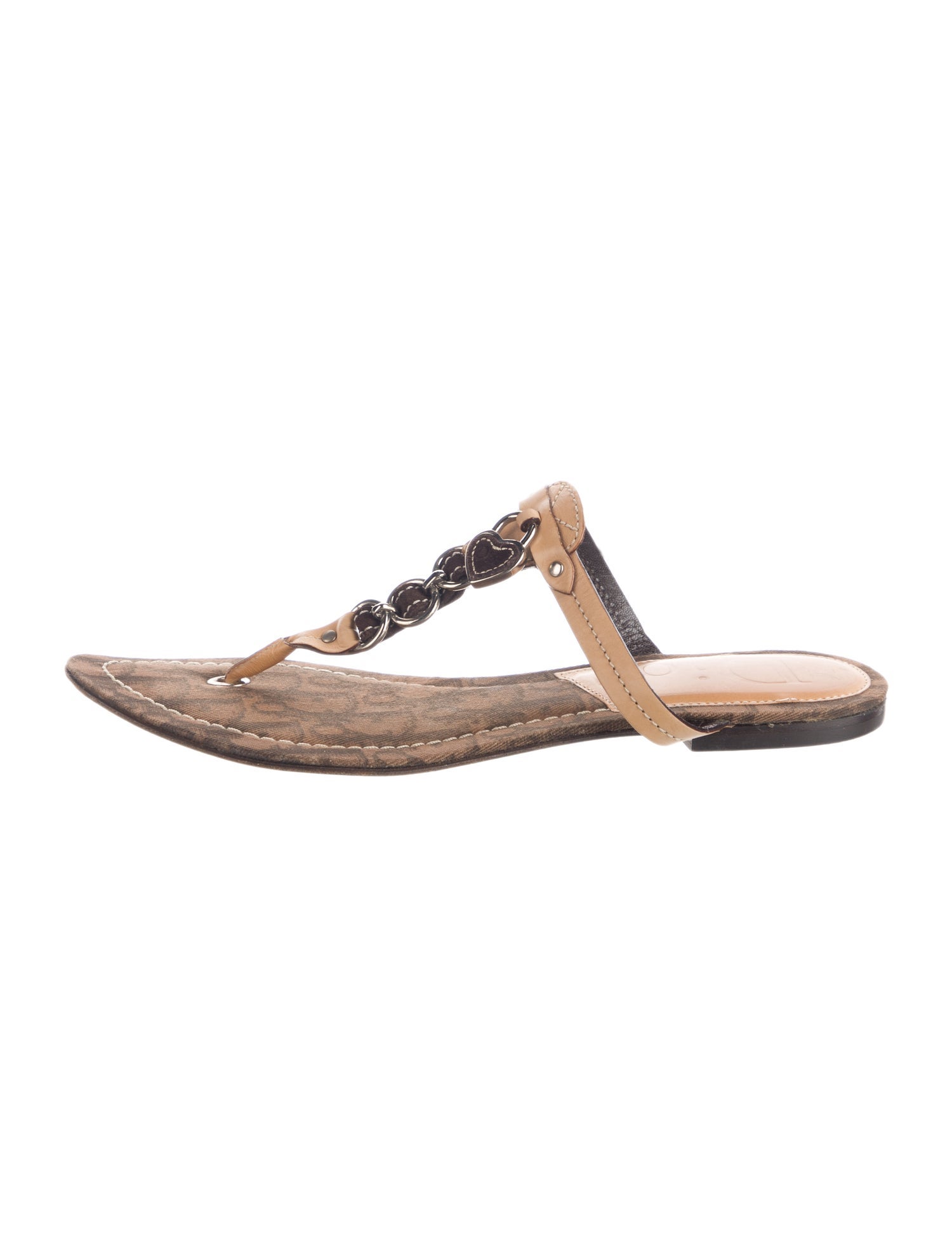 Christian Dior Canvas T-Strap Sandals