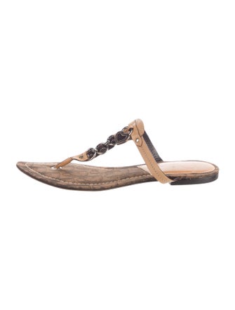 Christian Dior Canvas T-Strap Sandals