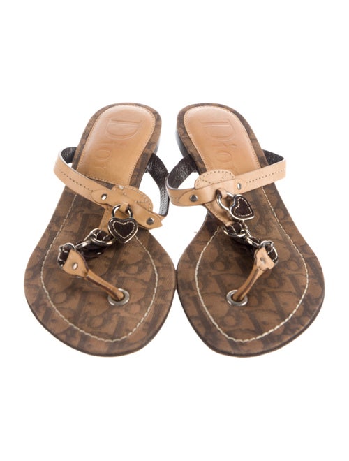 Christian Dior Canvas T-Strap Sandals