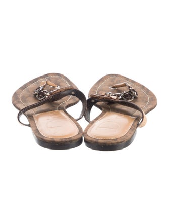 Christian Dior Canvas T-Strap Sandals