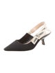 Christian Dior Canvas Printed Slingback Pumps