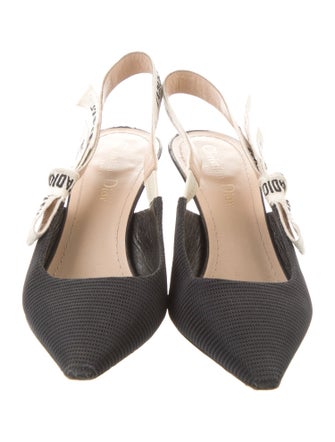 Christian Dior Canvas Printed Slingback Pumps