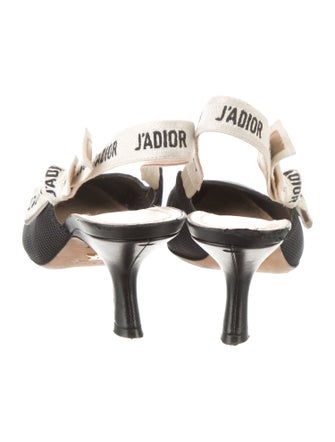 Christian Dior Canvas Printed Slingback Pumps