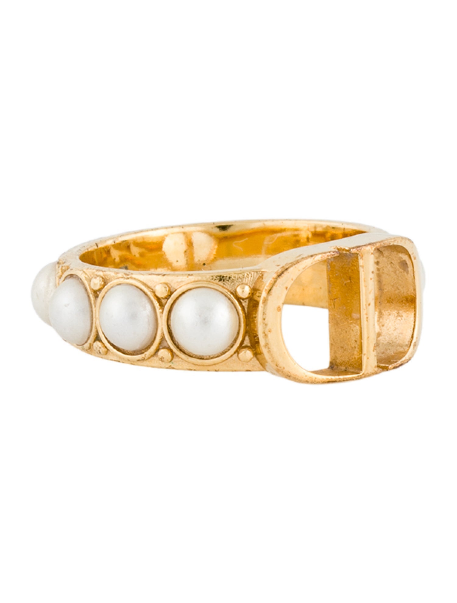 Christian Dior Faux Pearl '30 Montaigne' Band RIng