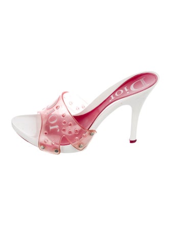 Christian Dior Rubber Graphic Print Slides