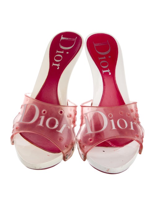 Christian Dior Rubber Graphic Print Slides