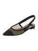 Christian Dior Mesh Bow Accents Slingback Flats