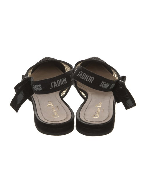 Christian Dior Mesh Bow Accents Slingback Flats