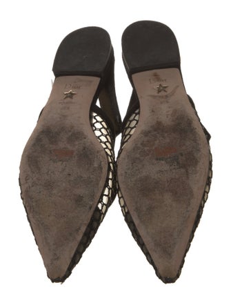 Christian Dior Mesh Bow Accents Slingback Flats