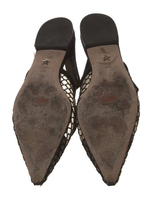 Christian Dior Mesh Bow Accents Slingback Flats