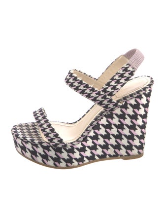 Christian Dior Canvas Houndstooth Print Espadrilles