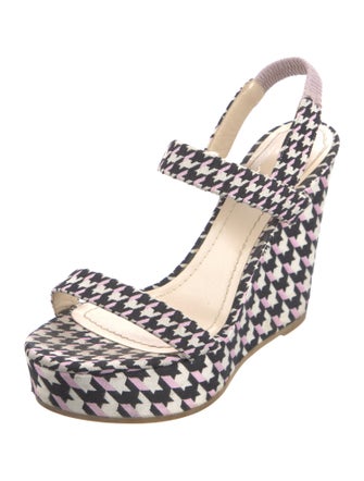 Christian Dior Canvas Houndstooth Print Espadrilles
