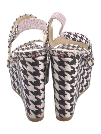 Christian Dior Canvas Houndstooth Print Espadrilles