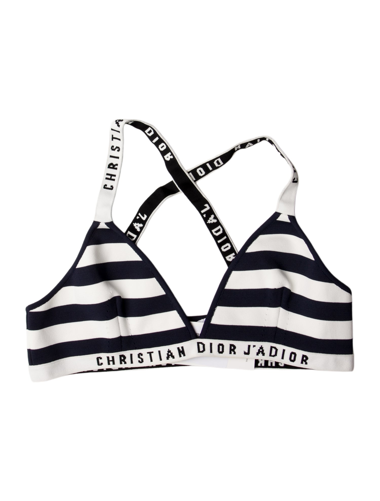 Christian Dior Striped Strapless Bodysuit