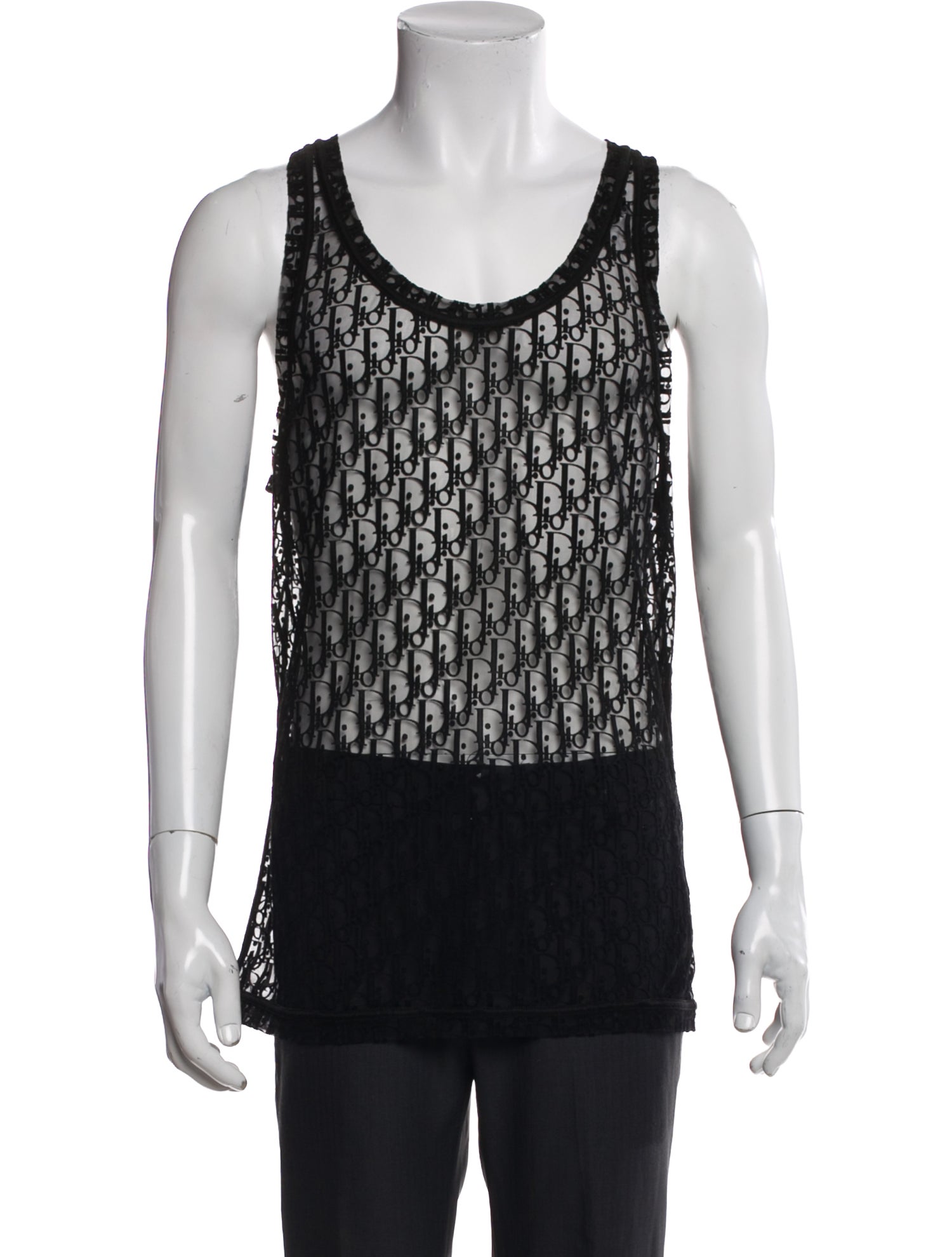 DIOR MEN Oblique Jacquard Scoop Neck Tank