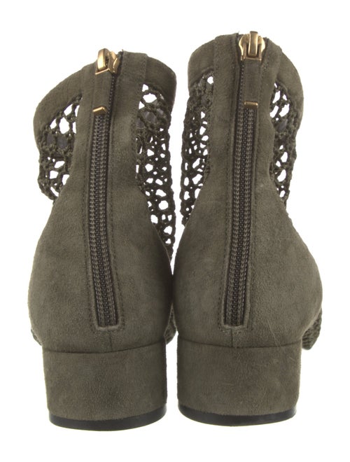 Christian Dior Suede Mesh Accents Lace-Up Boots