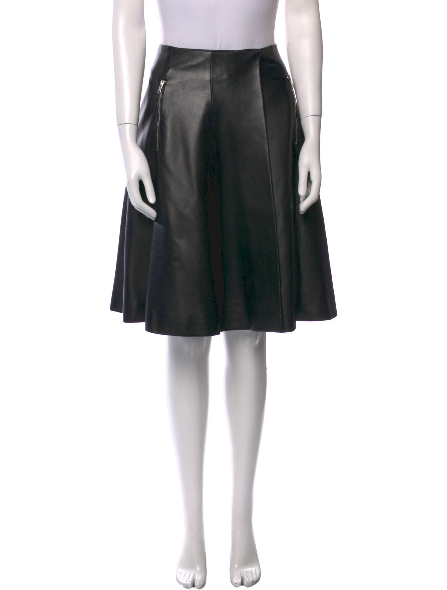 Christian Dior Leather Knee-Length Skirt