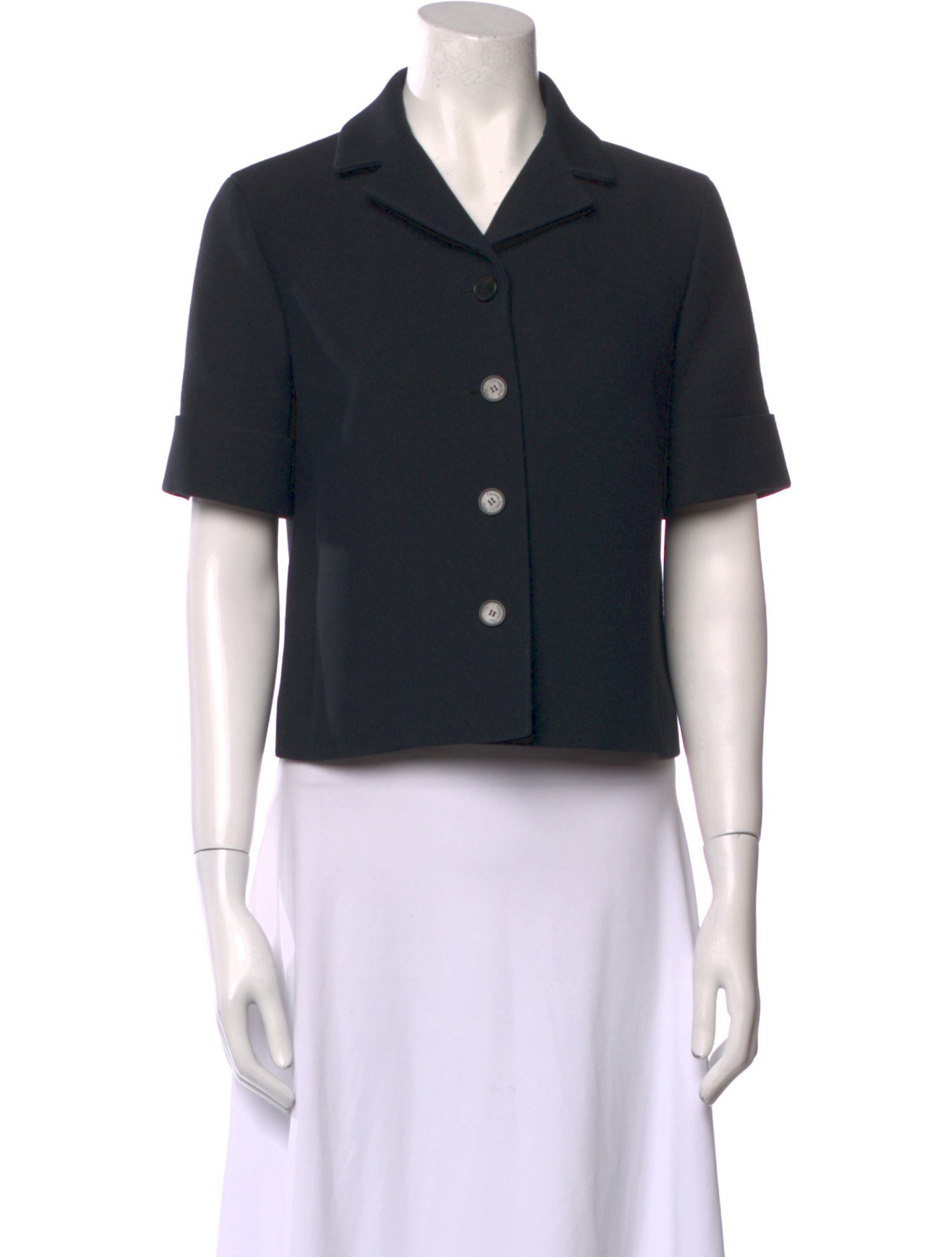 Christian Dior Wool Short Sleeve Crop Top