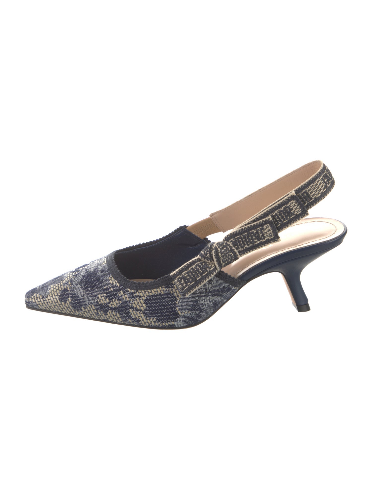 Christian Dior Canvas Printed Slingback Pumps