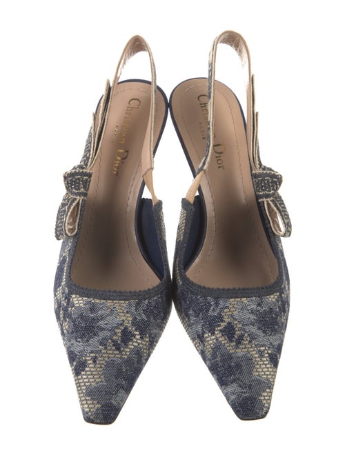 Christian Dior Canvas Printed Slingback Pumps