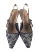 Christian Dior Canvas Printed Slingback Pumps