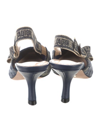 Christian Dior Canvas Printed Slingback Pumps