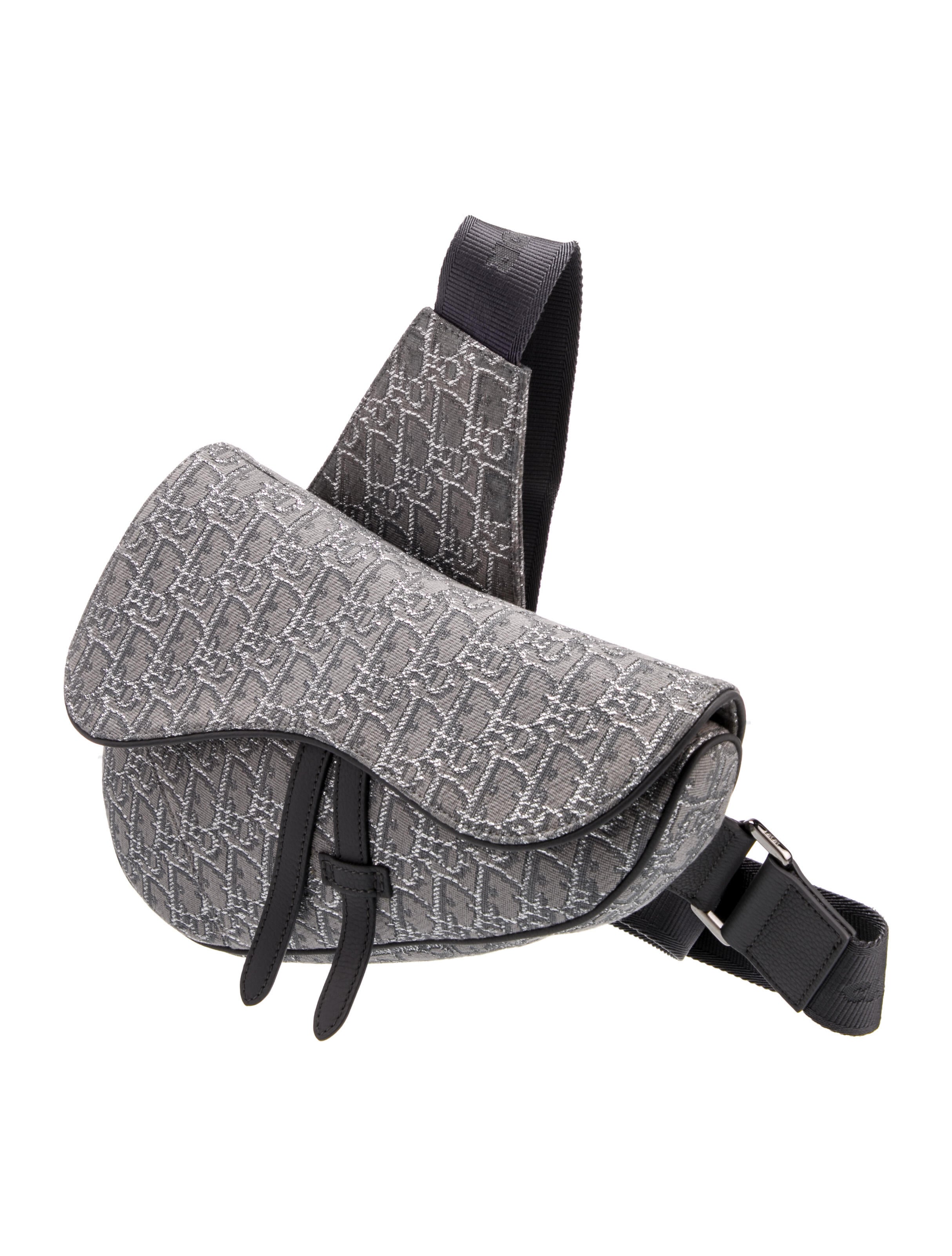 Christian Dior Oblique Jacquard Ruthenium Oblique Saddle Bag 2022
