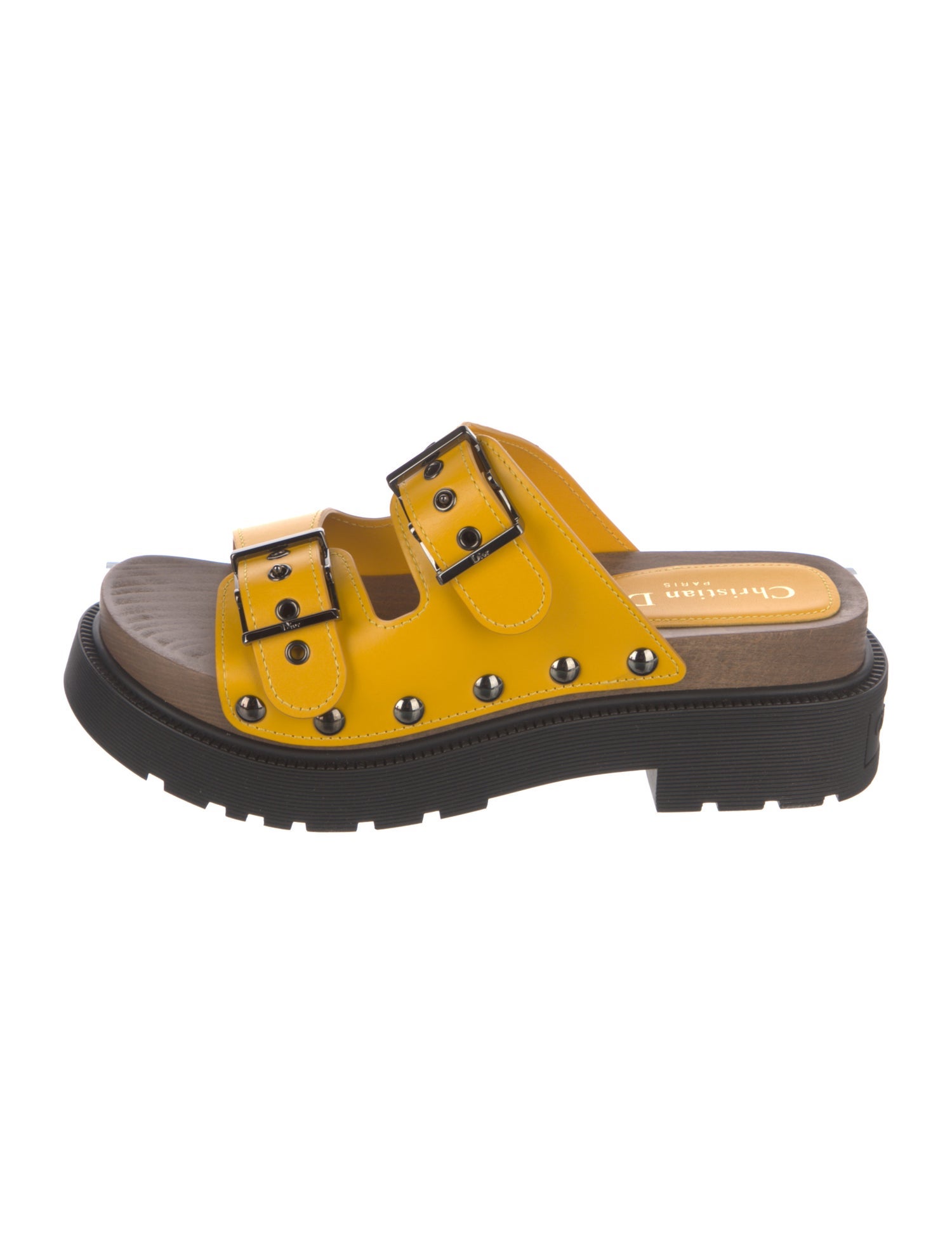 Christian Dior Leather Studded Accents Slides