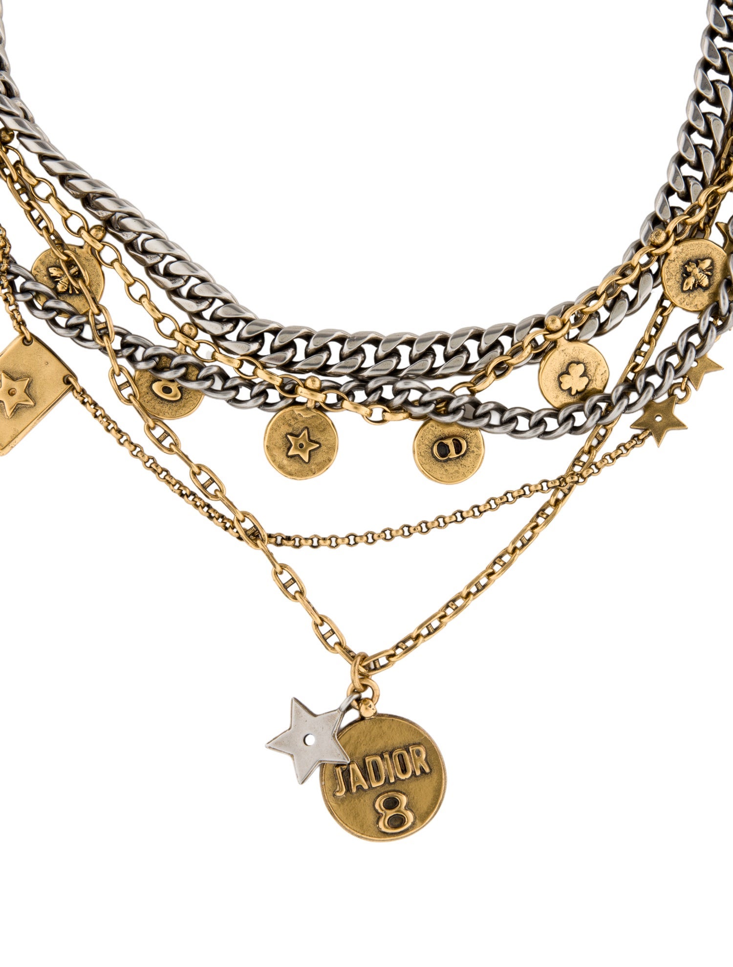 Christian Dior Two-Tone Multistrand Pendant Necklace