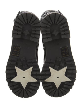 Christian Dior Leather Lasercut Accents Combat Boots