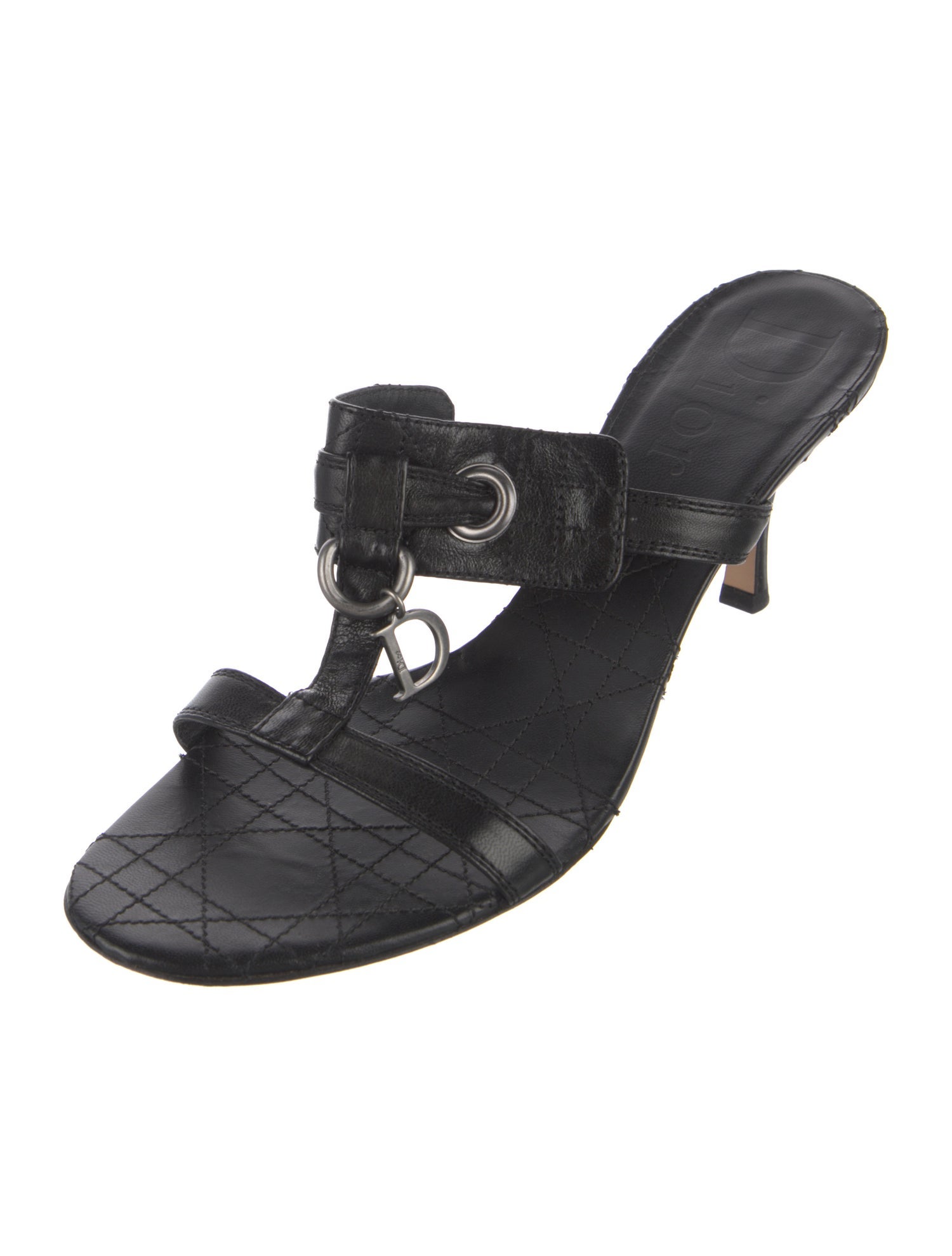 Christian Dior Cannage Pattern Leather Slides