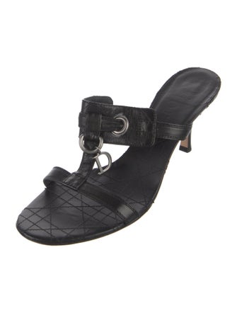 Christian Dior Cannage Pattern Leather Slides