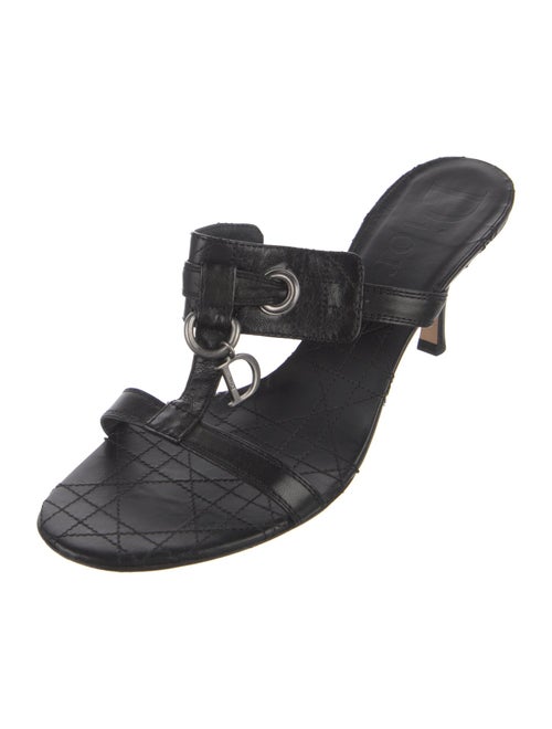 Christian Dior Cannage Pattern Leather Slides