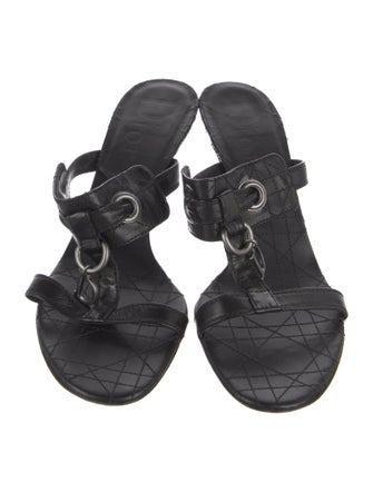 Christian Dior Cannage Pattern Leather Slides