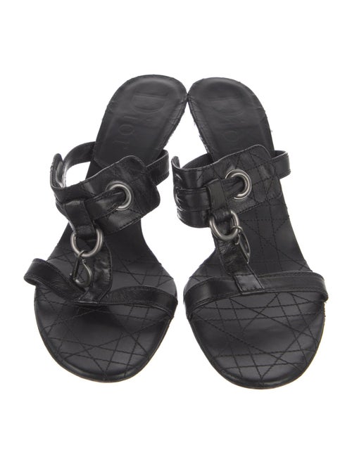 Christian Dior Cannage Pattern Leather Slides