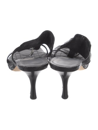 Christian Dior Cannage Pattern Leather Slides